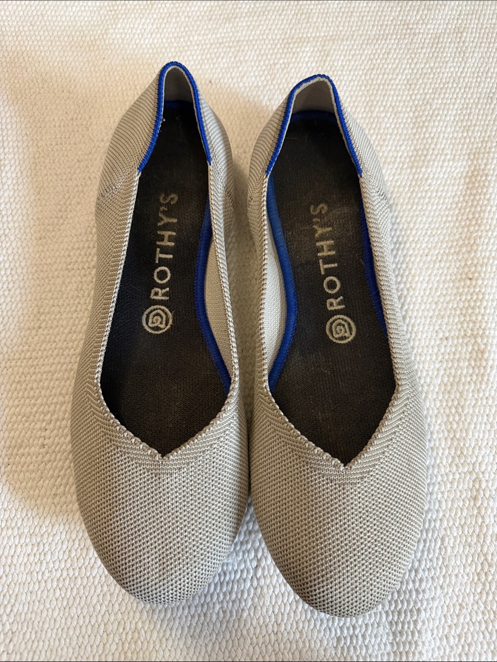 Rothy's Women's Pointed Toe Flats in Light Gray 8.5
